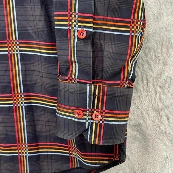 Luciano Visconti Black Long Sleeves Multicolor Striped Button Down Shirt Men’s L - Picture 4 of 9